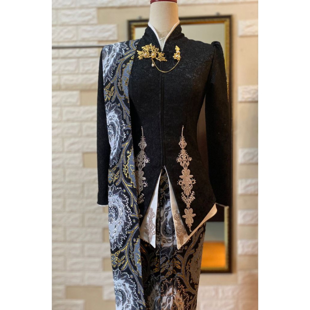 Set Kebaya Janggan Keraton Jawa Atasan Rok Bross Selendang