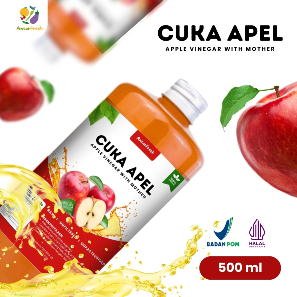 

CUKA APEL PREMIUM ORGANIK 500 ML APPLE CIDER VINEGAR WITH THE MOTHER