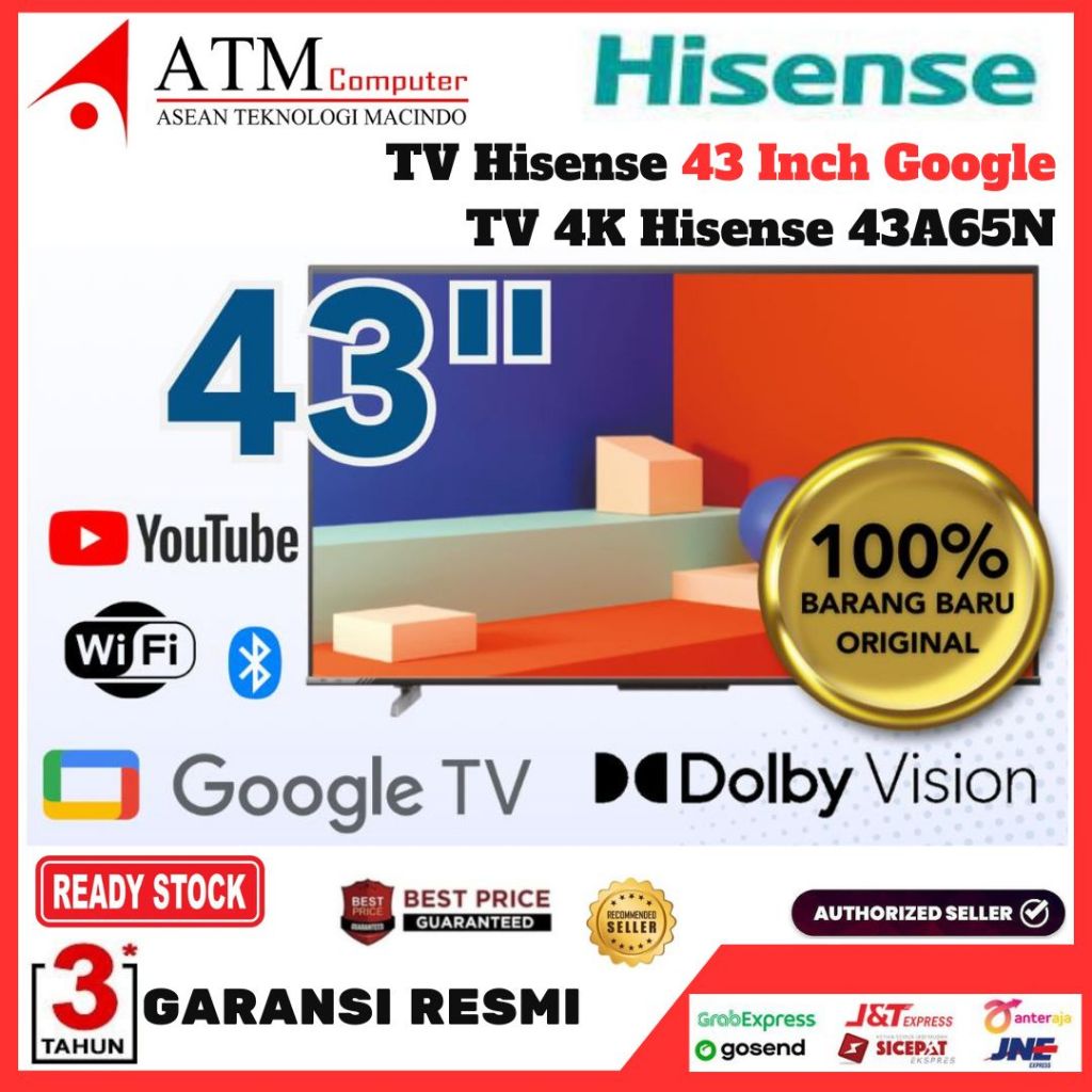 TV Hisense 43 Inch Google TV 4K Hisense 43A65N 43 Inci Hisense 43A65N