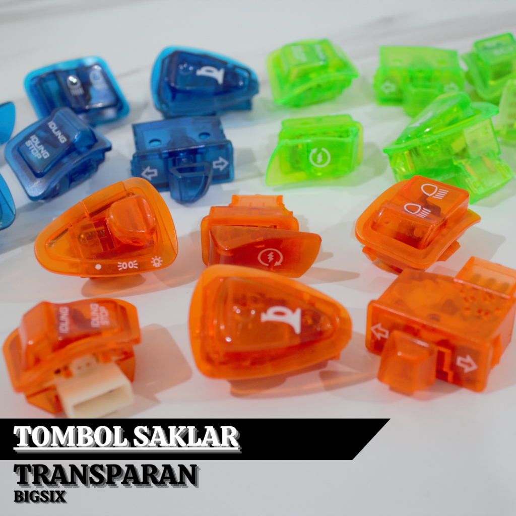 Tombol Saklar Transparan - Saklar Tombol Set Transparan Warna Switch 6 Pcs - Saklar Bigsix Transpara