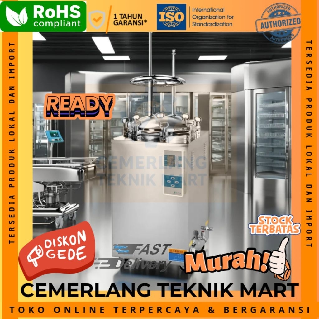 Alat Sterilisasi Uap 50 Liter Digital LCD Autoclave Medis Gigi Ikame
