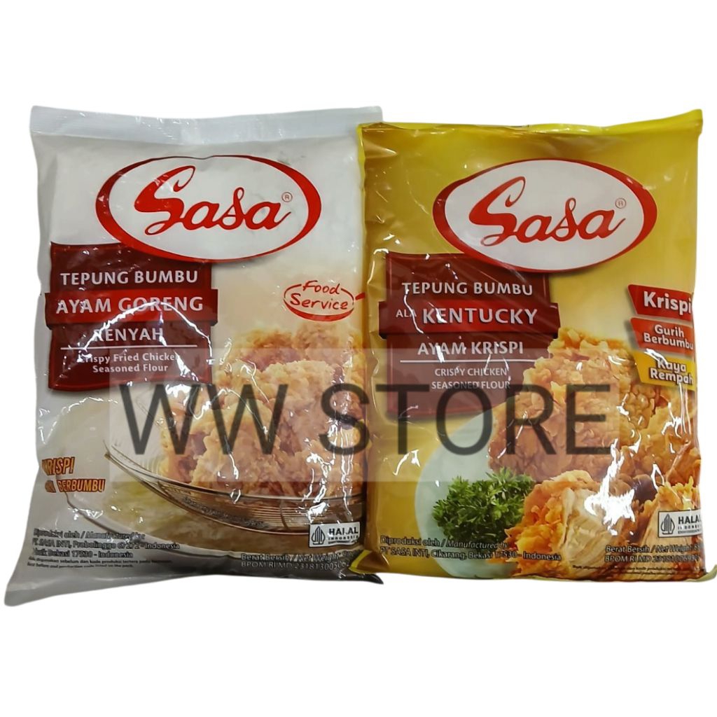 

Tepung bumbu ayam goreng RENYAH 900g / KRISPI ala KENTUCKY 850g halal MUI Sasa Crispy Fried Chicken Seasoned Flour