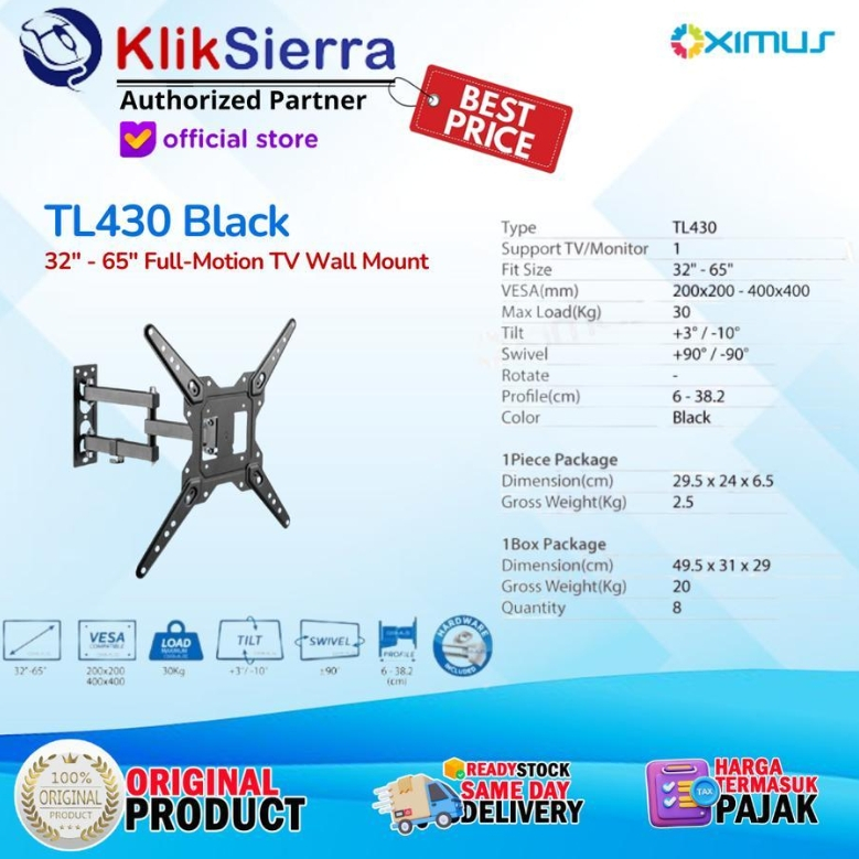 OXIMUS TL430HM TL430PH TL230HM TL230PH Braket TV LED LCD Monitor 32 - 65 Full-Motion Wall Mount
