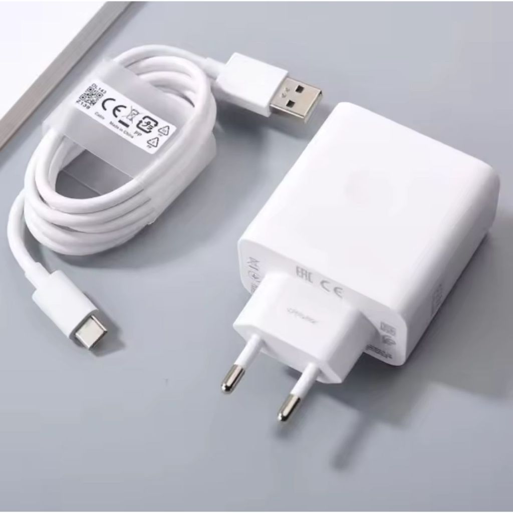 OPPO 80W / 100W SuperVOOC Original Charger Adaptor Pengisi Daya Cepat EU / US Kabel Tipe C Untuk OPP