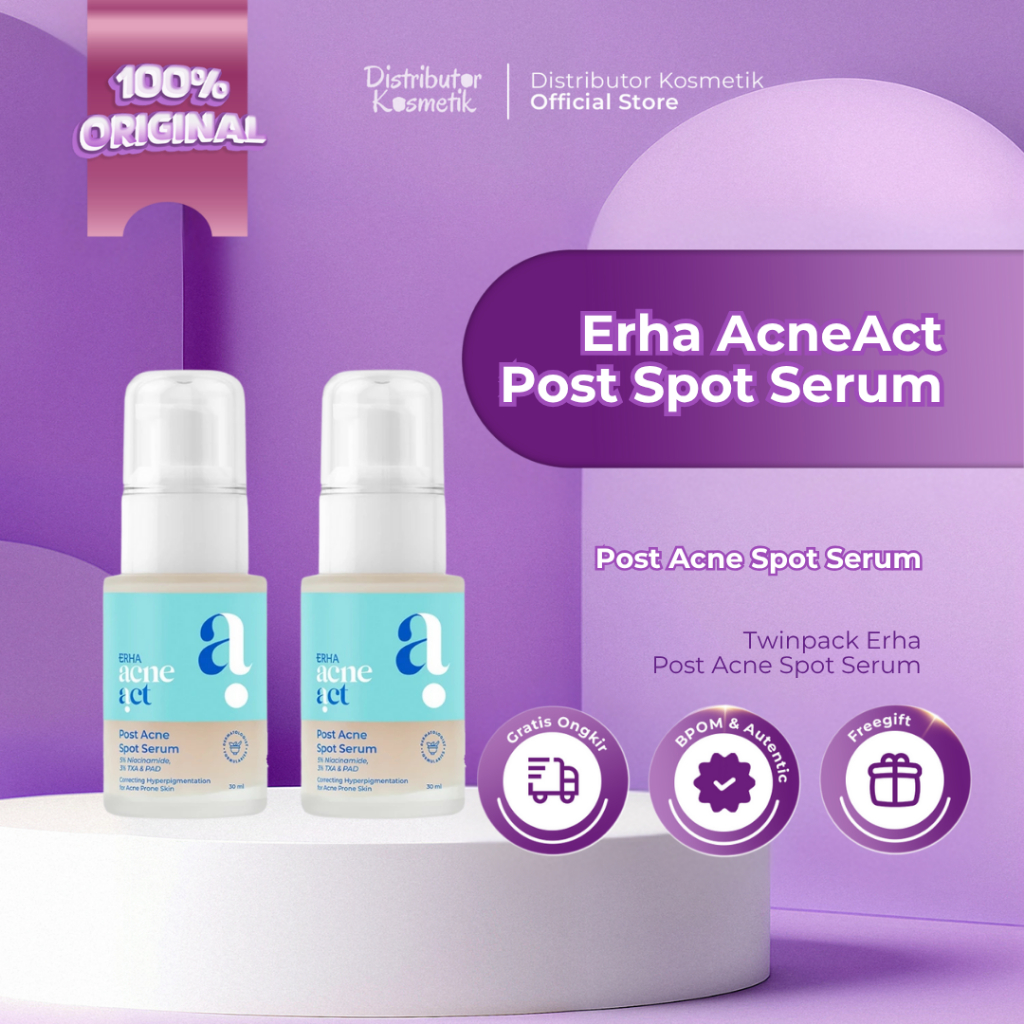 [ AGEN RESMI ] ( TWIN PACK ) ERHA Acneact Post Acne Spot Serum 30ml - Erha Skincare Serum Jerawat Se