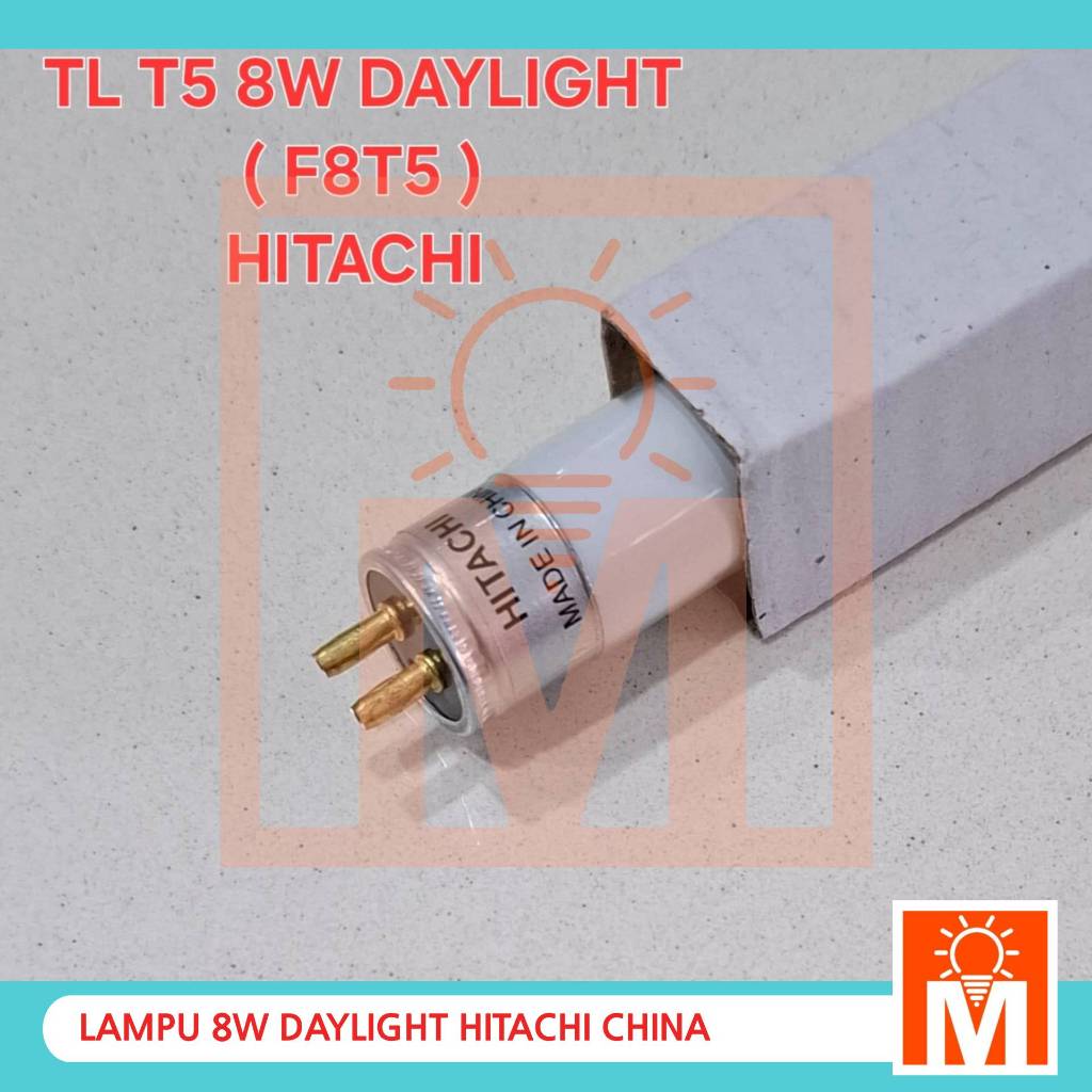 Lampu TL 8W ( F8T5D ) DAYLIGHT / PUTIH Kwalitas setara HITACHI JAPAN Fluorescent Lamp