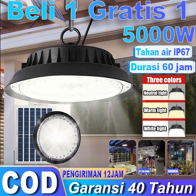 Garansi 40 tahunLampu Surya 5000W Lampu Outdoor Solar Pendant Light IP67 Waterproof Outdoor Indoor