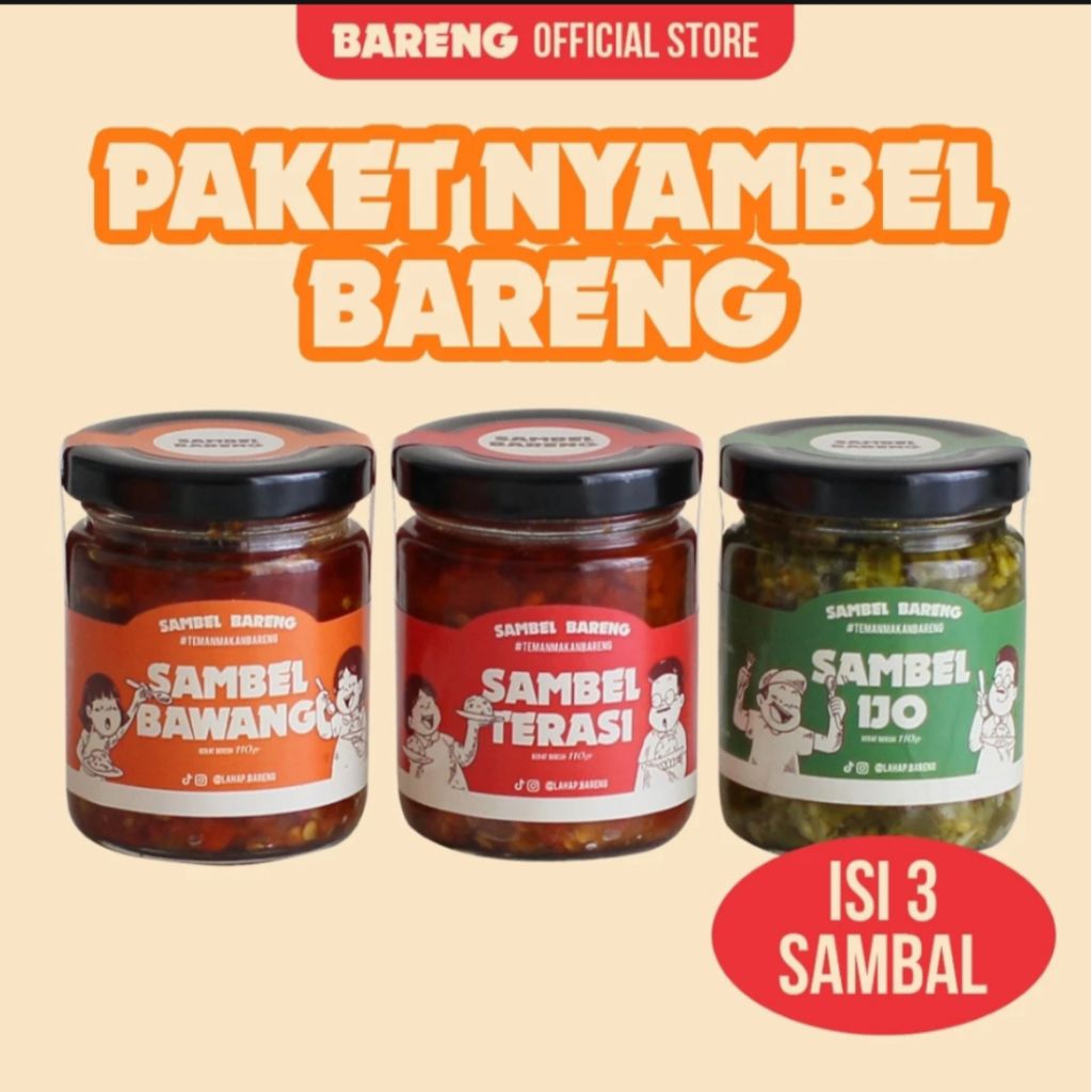 

Lahap Bareng- Paket nyambel Bareng 3 Samabal- 3 pcs sambal