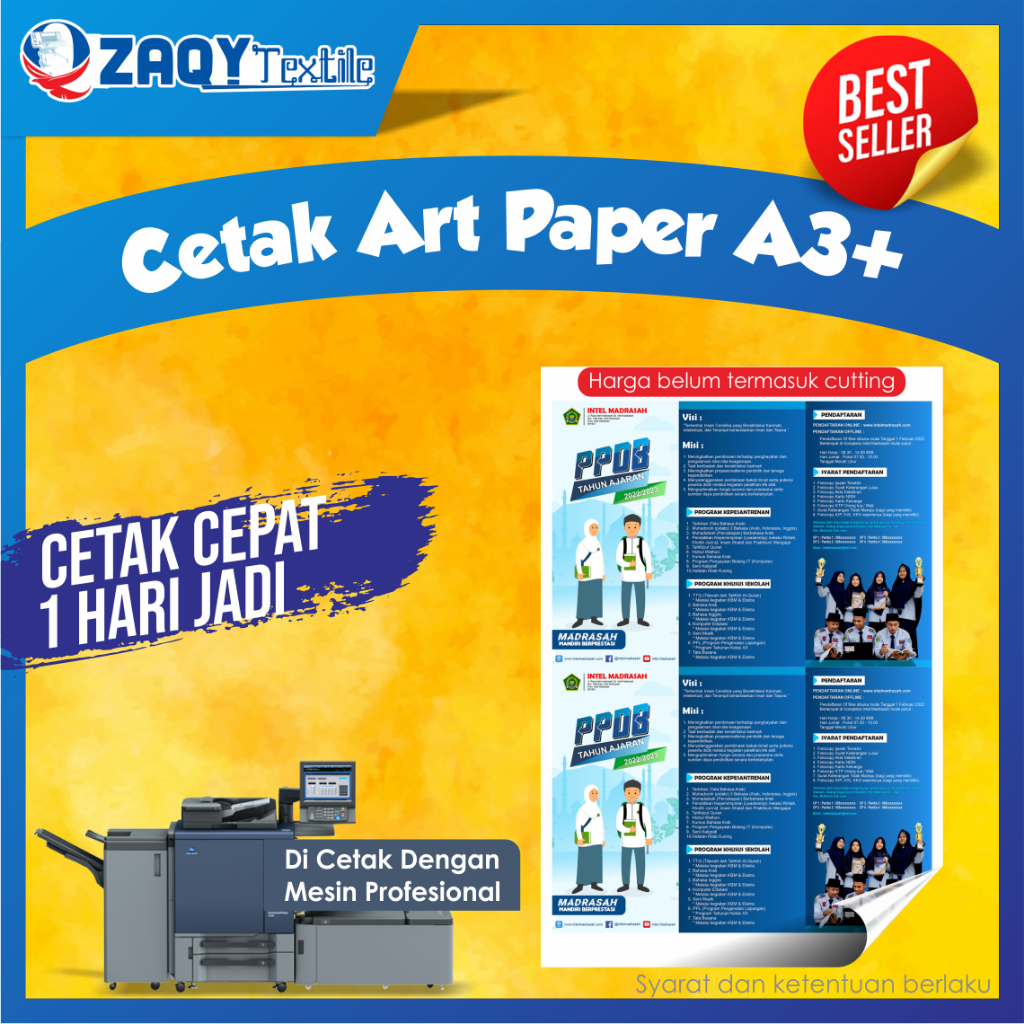 

Cetak Art paper a3+ 150gsm