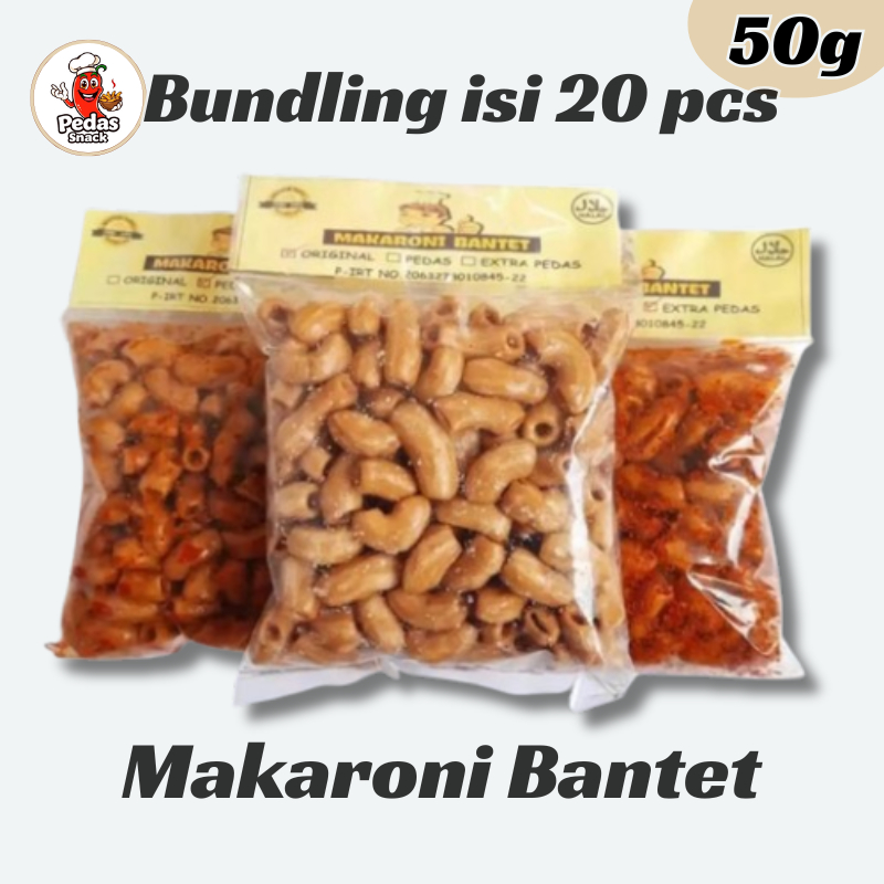 

Pedas Snack Bundling Isi 20 Pcs Makanoni Bantet 50g Bonus 1 Pcs Original,pedas,extra pedas