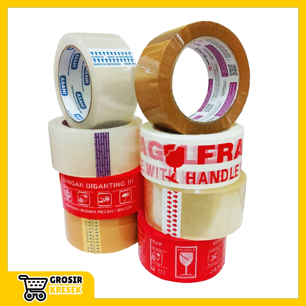 

[DISC] Grosir Plester Isolasi Lakban Warna Bening Cokelat Hitam Coklat FRAGILE Premium Merk Nachi Star Tape Smart Seven Star A48 - Grosir Plastik