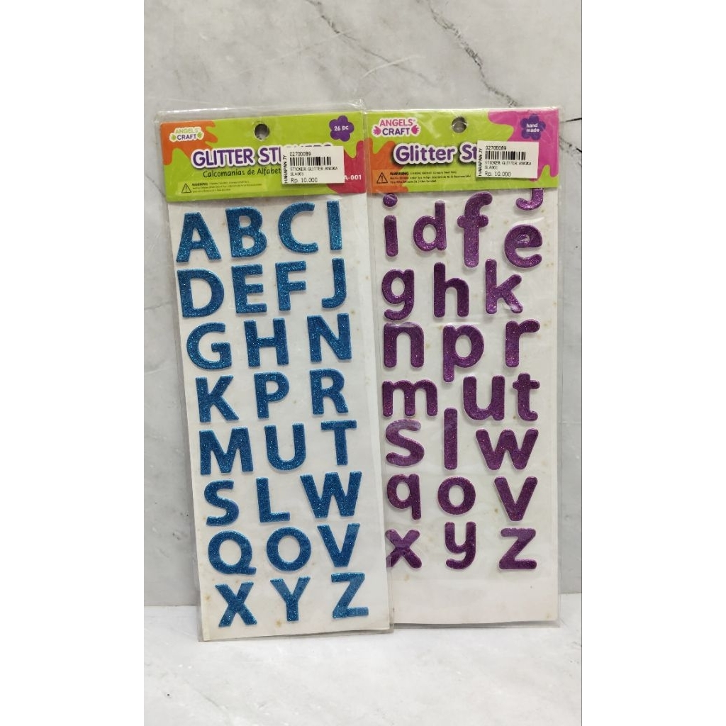 

STIKER HURUF GLITTER / STIKER ABJAD / STIKER EDUKASI