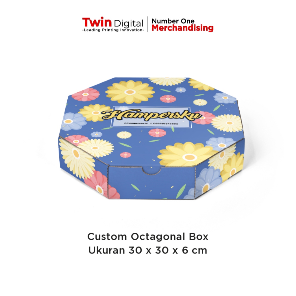 

Custom Box Pizza Hexagonal / Kardus Kemasan / Bungkus Makanan - Octagonal Box