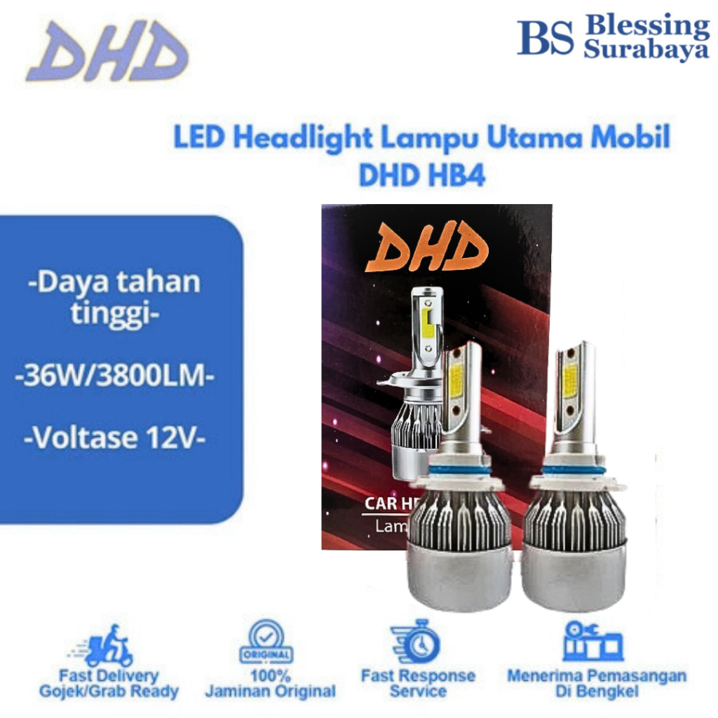 LED Headlight Lampu Utama Mobil DHD HB4