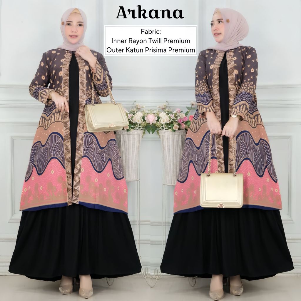 Batik Sultan Bengawan Arkana Outer Wanita Tunik Batik Cardigan Lengan Panjang