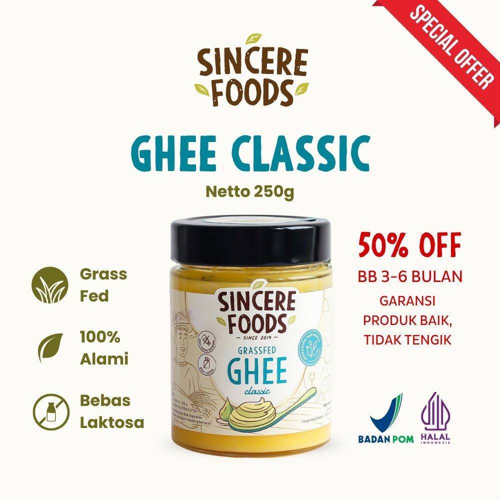 

PROMO Grass fed Ghee CLASSIC 250G Clarified Butter Minyak Samin - Sincere Foods