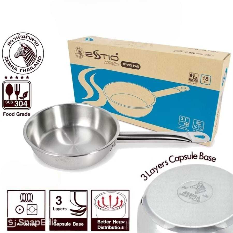 ZEBRA Frying Pan 18 Cm Estio Pro 175088 - Wajan Penggorengan Stainless 304