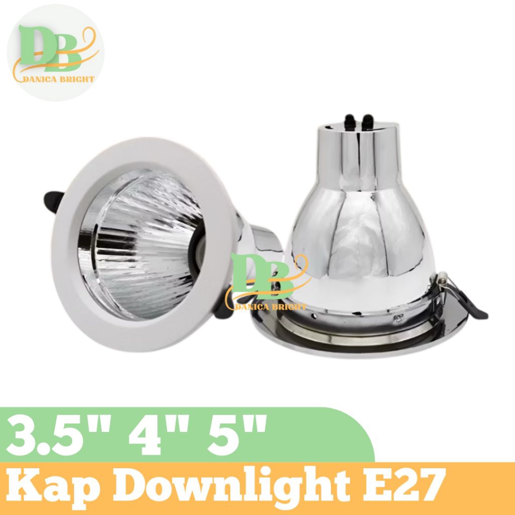 Kap Lampu Downlight Fitting E27 Kap Lampu Bohlam Lampu Downlight Plafon