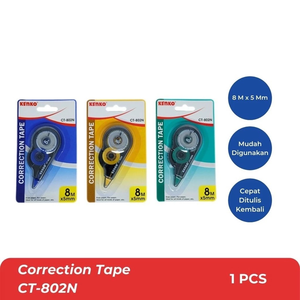 

[GRAND MEDIA] PITA KOREKSI / TIP-EX / TIP-X / CORRECTION TAPE KENKO CT-802N
