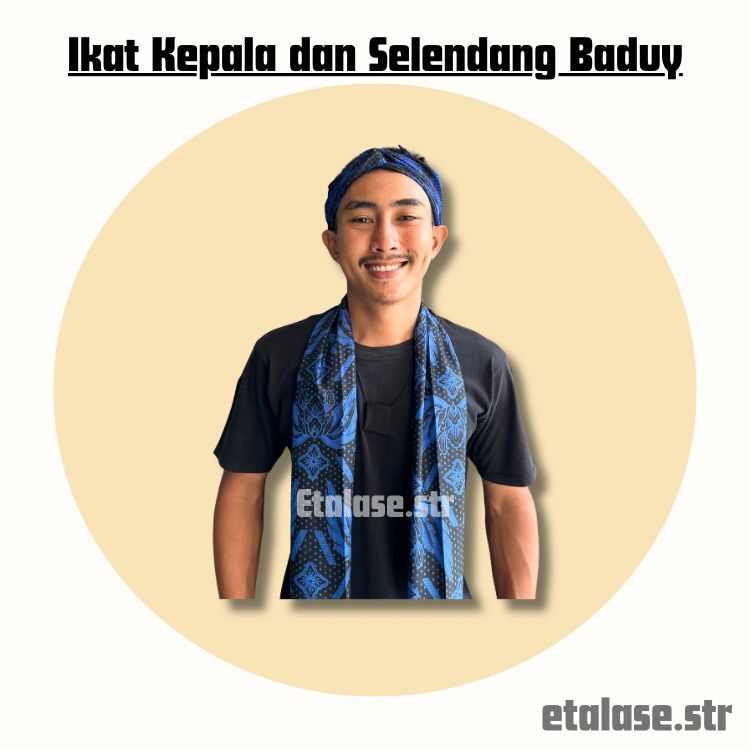 Slayer Ikat Segitiga Iket Etnik Baduy Ikat Kepala Baduy Syal Biru Bandana Ikat Kepala Sunda