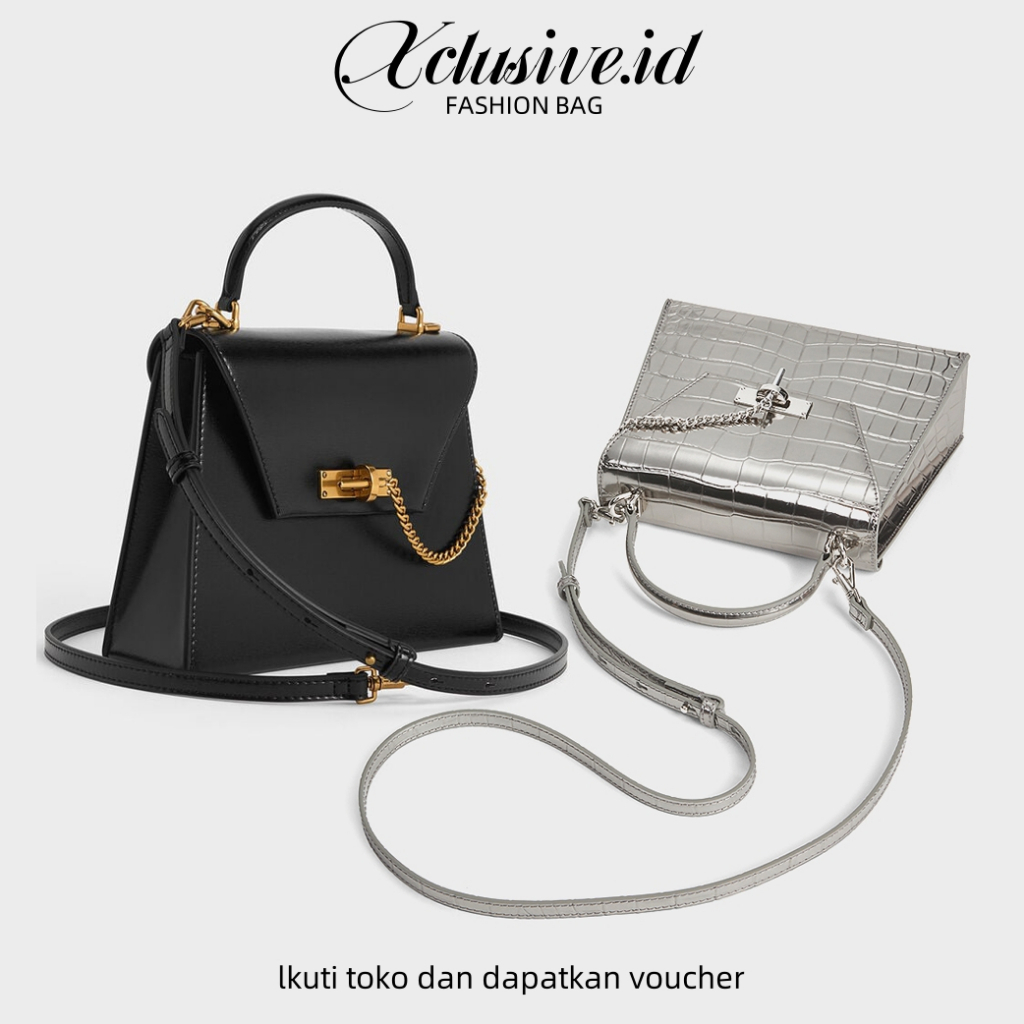 Tas Wanita CK Samantha Retro Buckle Envelope Top Handle Bag 06077