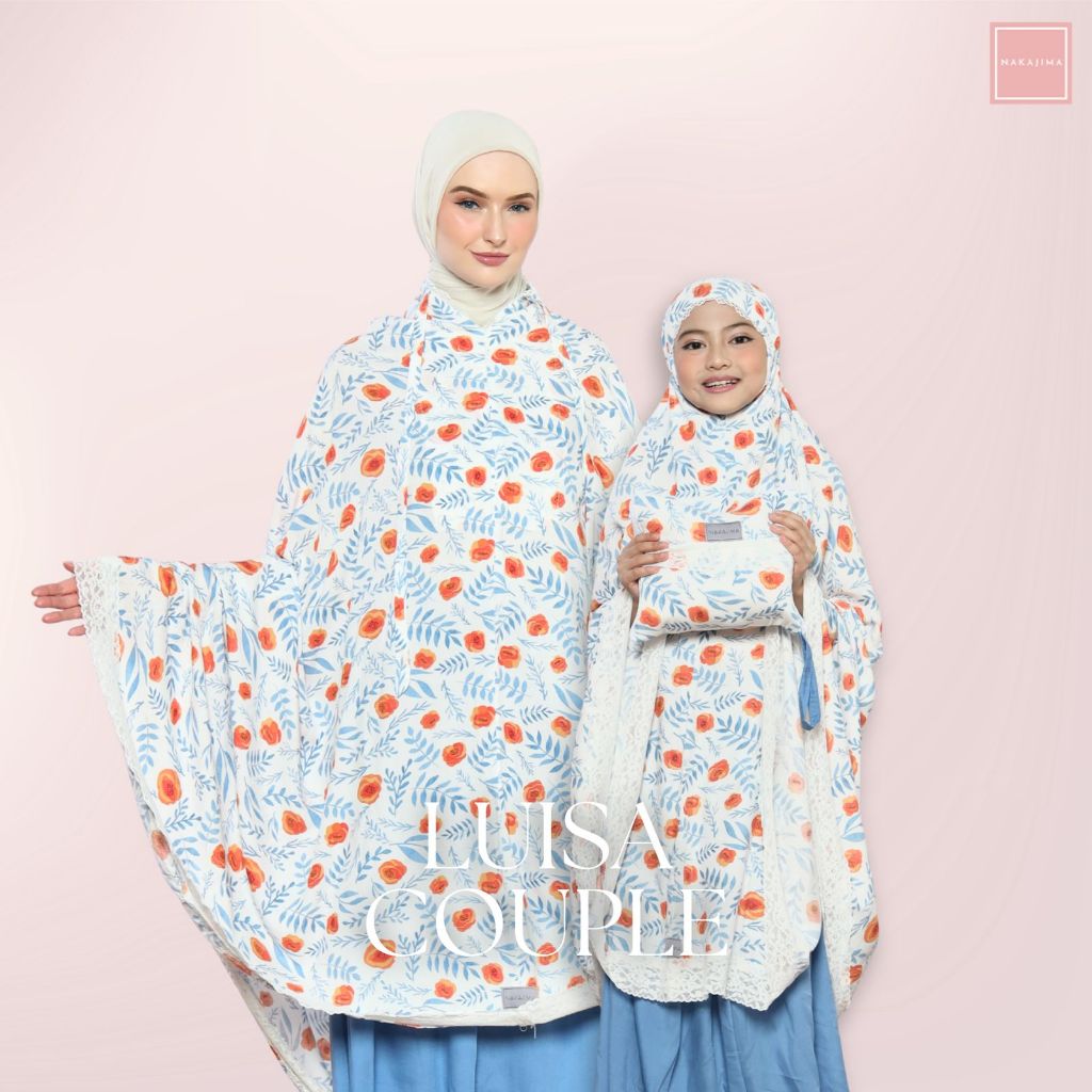 Nakajima – Mukena Luisa Series | Mukena Katun Rayon Ibu Anak| Daily Prayer Set