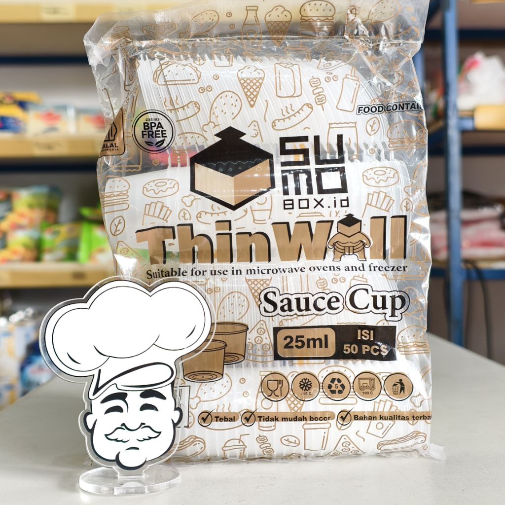 Sumo Cup Saus 25Ml / Cup Saus + Tutup 25Ml / Tempat Saus 25Ml (50Pcs)