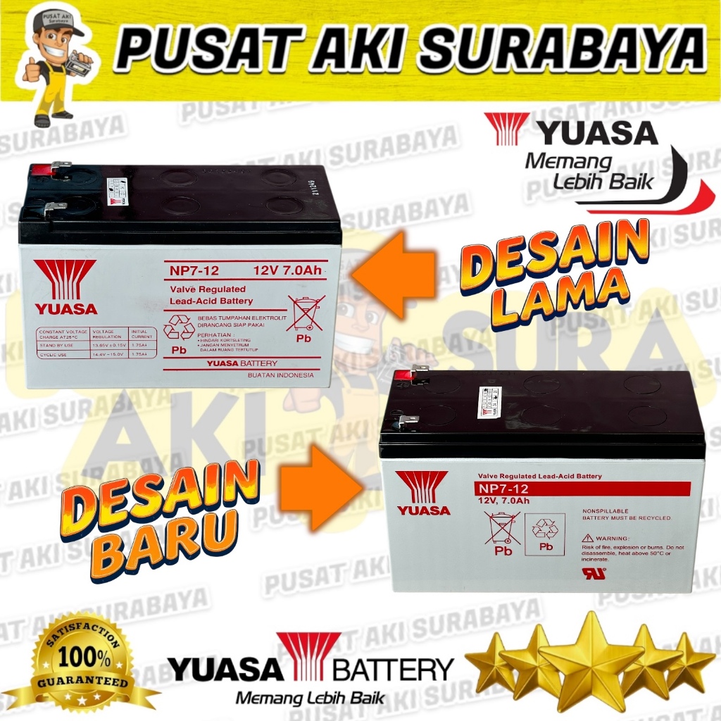 GENGSILEGI89 - AKI MOBIL AKI MAINAN ANAK 12V 7AH YUASA PMB YUKITA PLIKO JEEP TOYOTA REMOTE CONTROL
