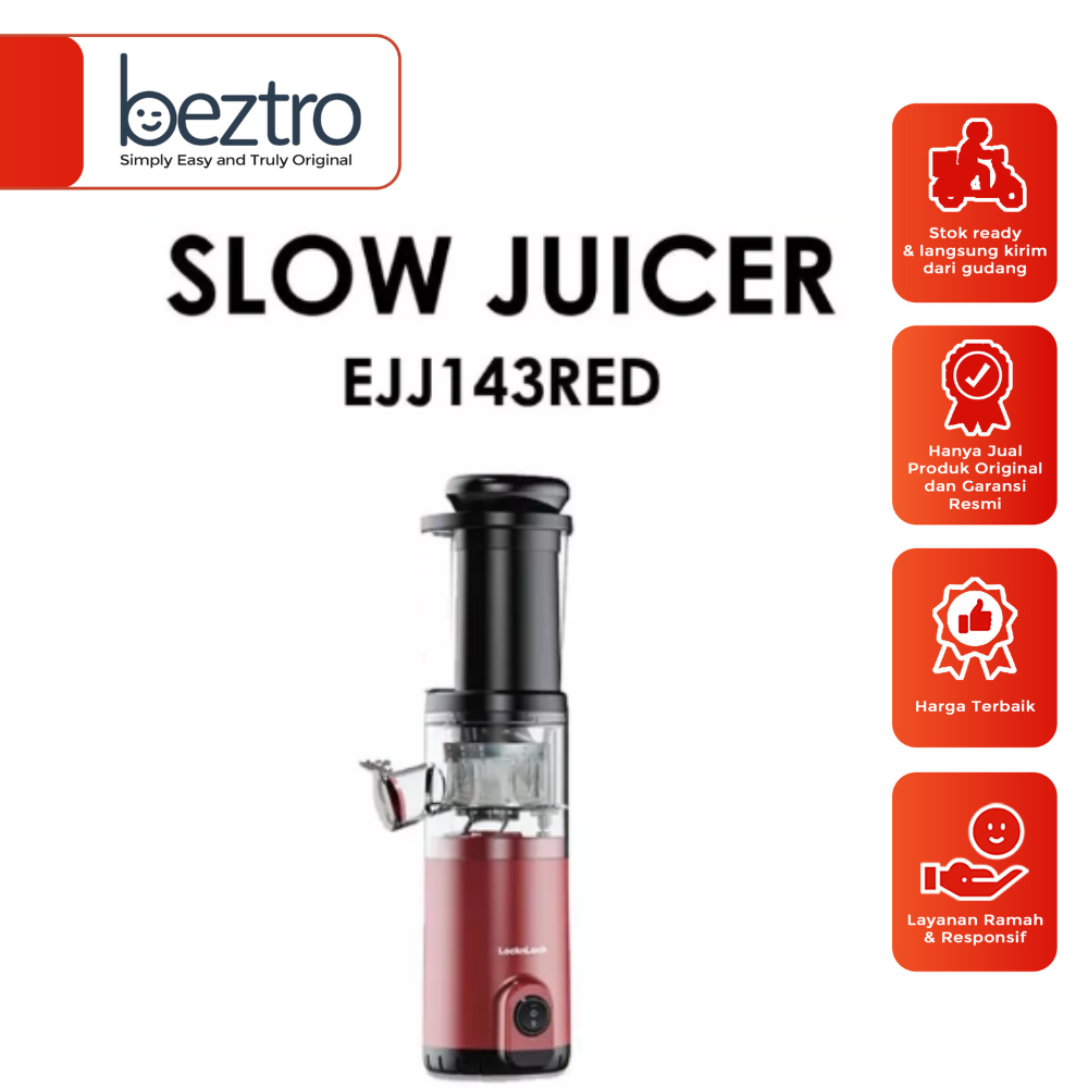 LocknLock EJJ143RED EJJ 143 RED – Slow Juicer 100 Watt tanpa ampas