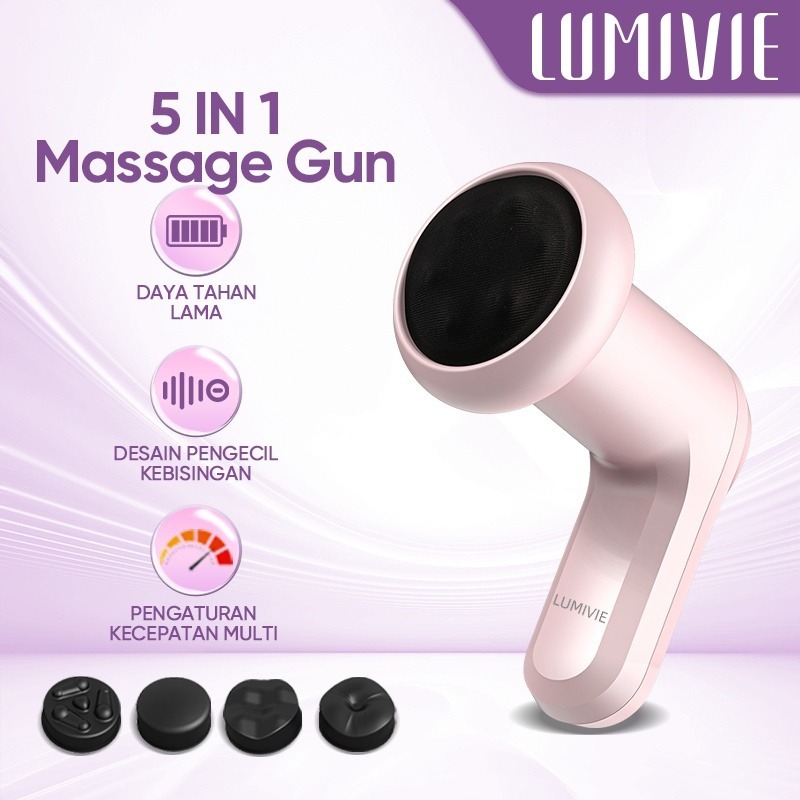 LUMIVIE Pijat Listrik Seluruh Tubuh Alat Pijat Listrik Portabel yang Dapat Diisi Ulang