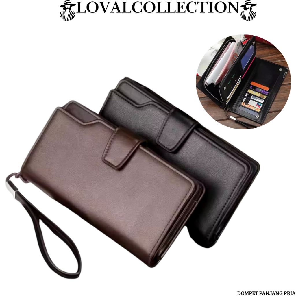 LC DOMPET PANJANG PRIA DP03 DOMPET PRIA KULIT RESLETING DOMPET LIPAT PRIA KAPASITAS BESAR FREE TALI 