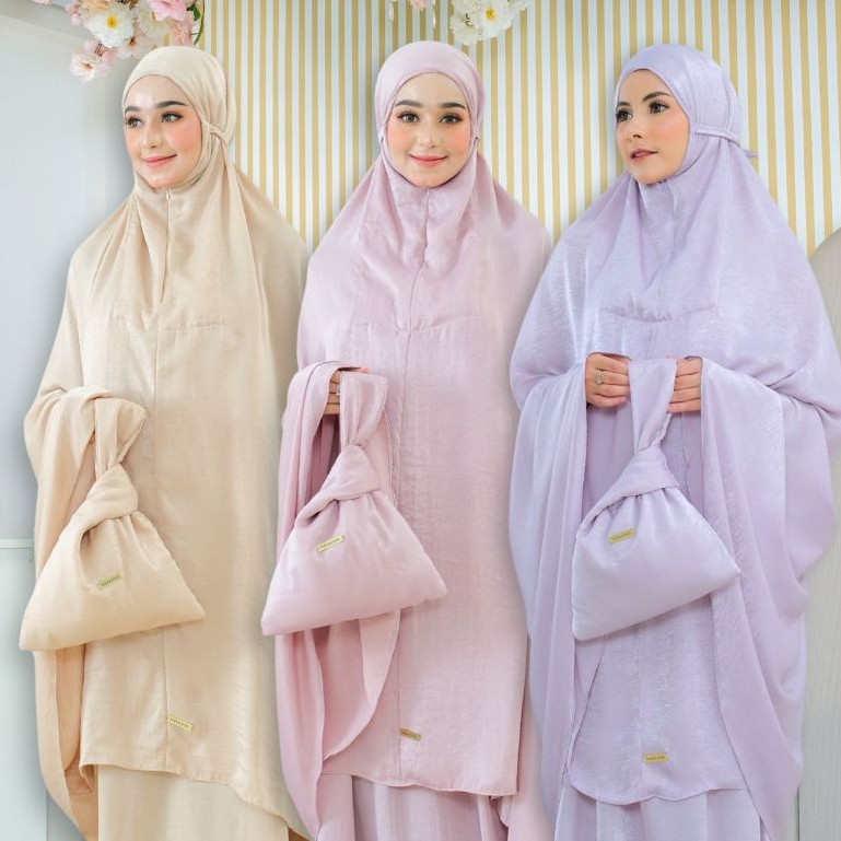 Nakajima - Mukena Elisha | Santorini Silk Premium, Warna Baru, Adem & Elegan | Mukena Sajadah Set