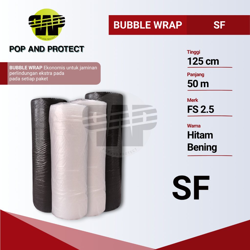 

Murahnya Bikin Kaget! bubble wrap hitam bening / buble wrap Roll SF ekonomis