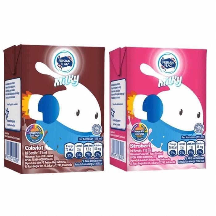 

FRISIAN FLAG BENDERA MILKY COKELAT UHT 110 ML / SUSU STROBERI UHT 110ML