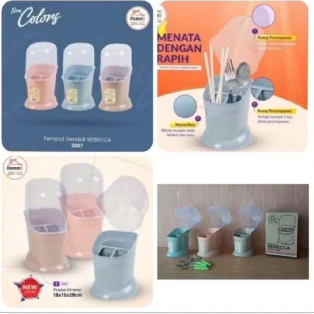 M1 Tempat Sendok Tutup Wadah Sendok Garpu Pakai Tutup Sendok