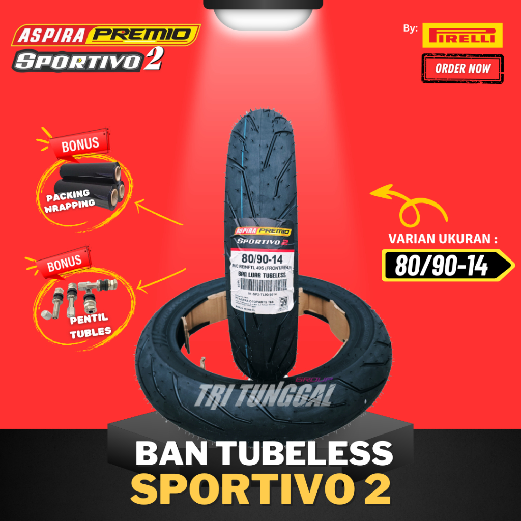 [READY COD] BAN ASPIRA PREMIO SPORTIVO 2 TUBELESS MEDIUM SOFT COMPOUND RING 14 / BAN MOTOR RING 14 M