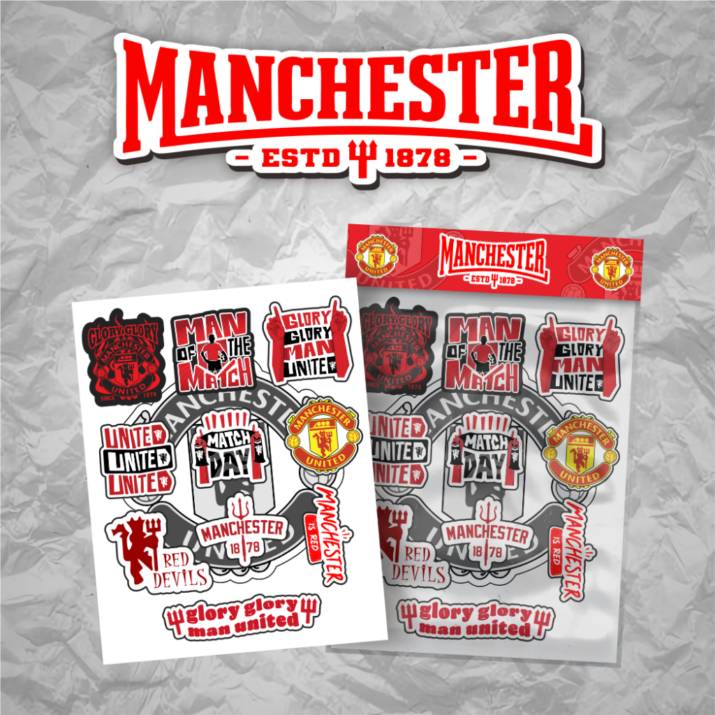 

Sticker Pack Premium Manchester United Sticker Koper Sticker Tumbler Laptop Helm Casing Phone Tumbler