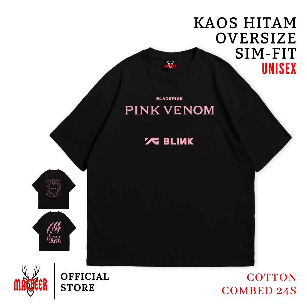 MACDEER Kaos BLACKPINK DEADLINE Oversize Hitam tshirt slimfit black Kaos WORLD TOUR BLACKPINK 22-29
