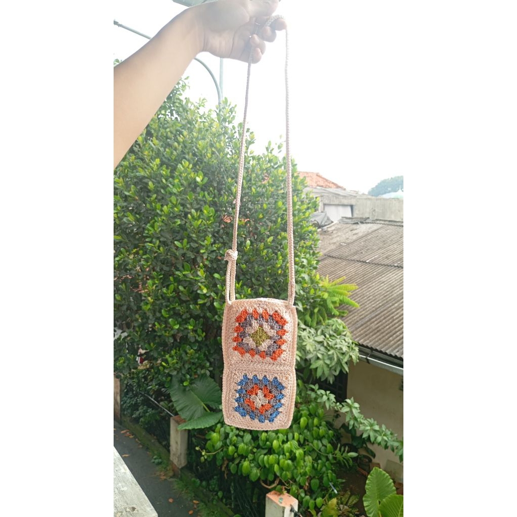 Phone bag Granny square Rajut
