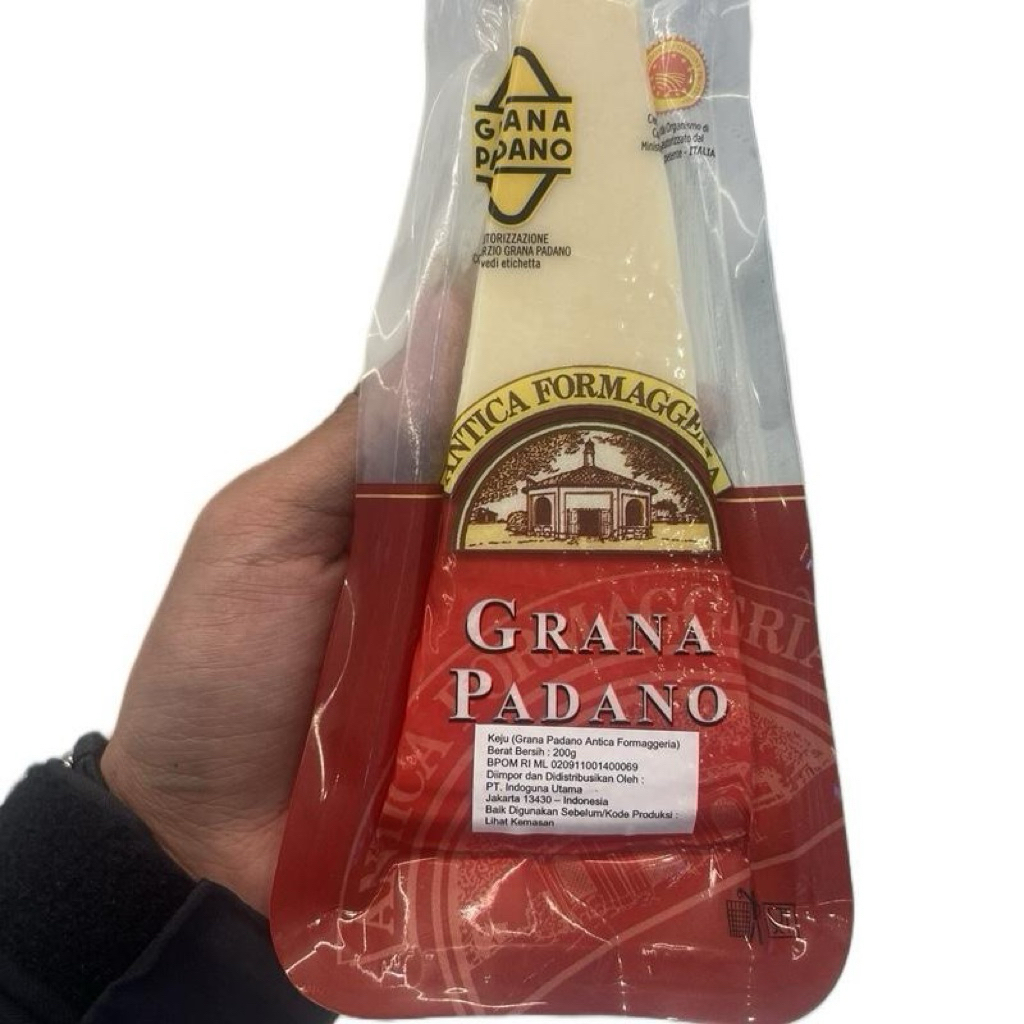 

Grana Padano Keju Italia Premium Antica Formaggeria 200g | Hard Cheese Parmesan Style Original Import
