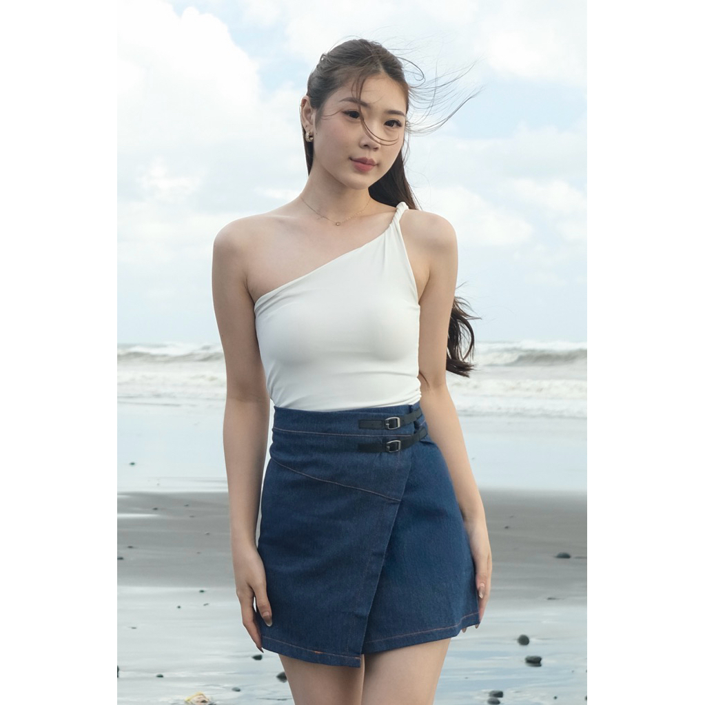 NOÉMI Skirt | Denim Skirt | Rok Denim | Rok Pendek | Rok dengan tali pinggang | Rok Jeans | Rok Ala 