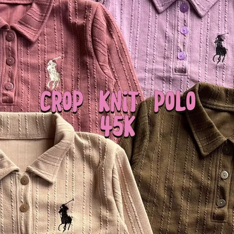 CROP KNIT POLO