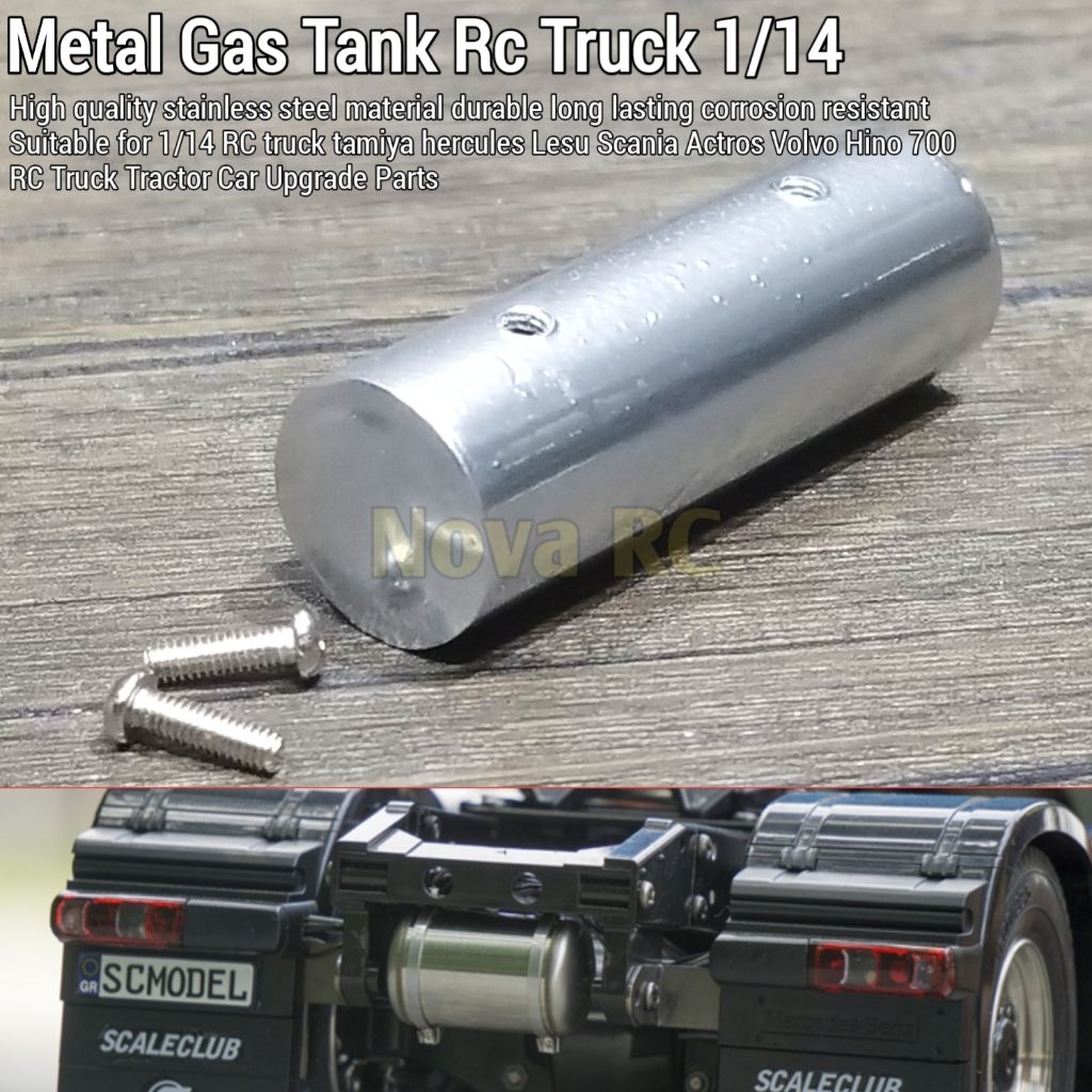 Gas tank steel material simulasi untuk Rc truck tamiya hercules lesu 1/14 scania Actros volvo hino 7