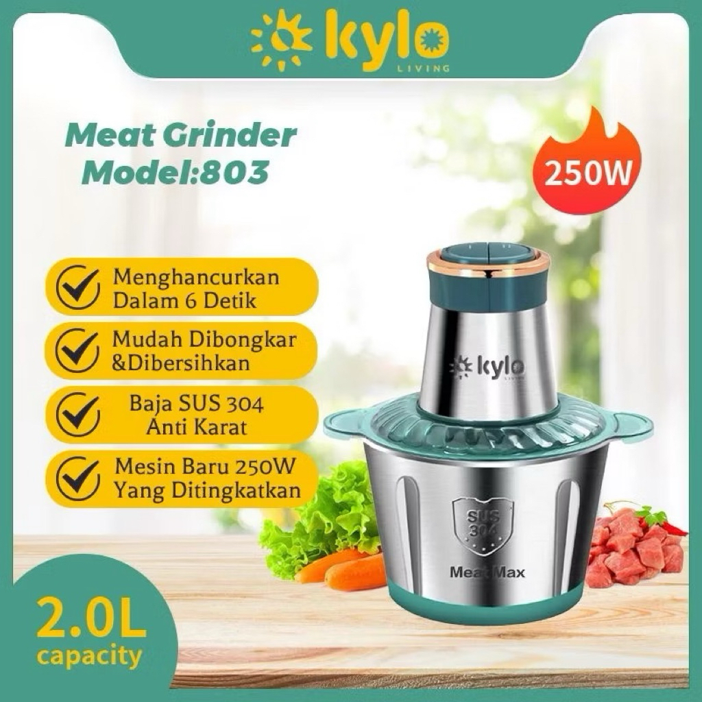 Blender Daging Kylo 2L Full Stainless – Gilingan Serbaguna Meat Grinder
