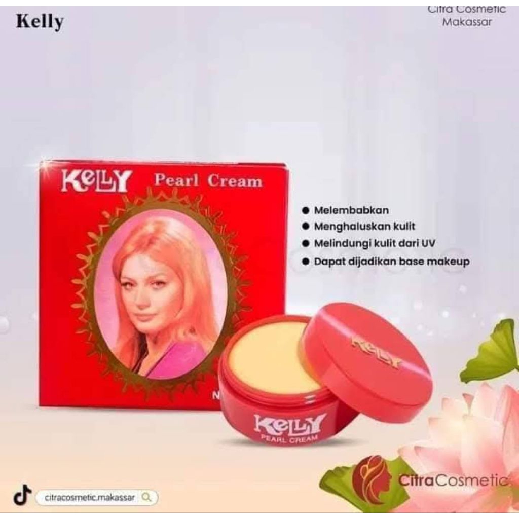 Kelly pearl Cream Original Cream Kelly sebagai foundation memutihkan Mengglowingkan memudarkan flek 