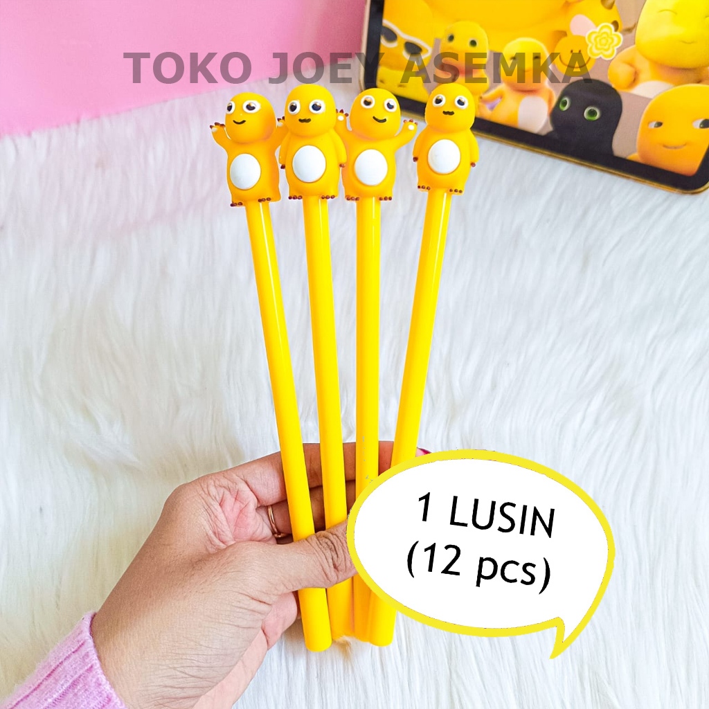 

(12 PCS) PULPEN GEL NAILONG YELLOW DRAGON TINTA PEN PENA BOLPEN NAGA KUNING GEMES