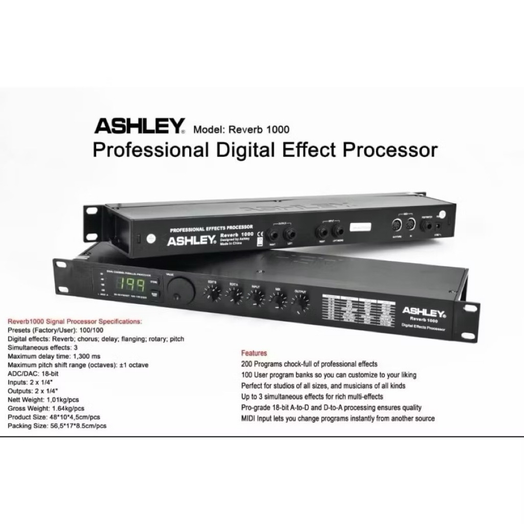 Efek Vocal Ashley Reverb-1000 /Efek Vocal ORIGINAL