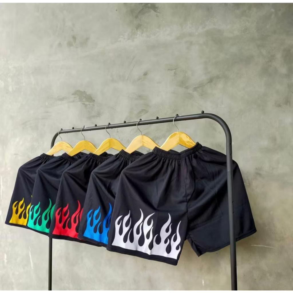 Celana Boxer Pria Wanita Motif Api / Celana Pendek Motif Api / Celana Motif Api
