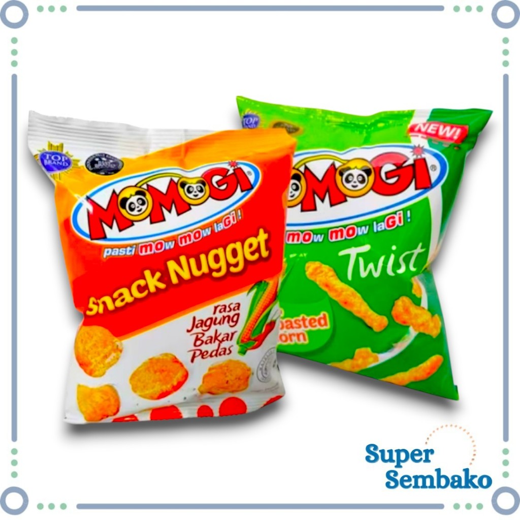 

SNACK MAKANAN RINGAN MOMOGI SNACK NUGGET TWIST RASA JAGUNG BAKAR PEDAS ROASTED CORN RENCENG ISI 10 BUNGKUS