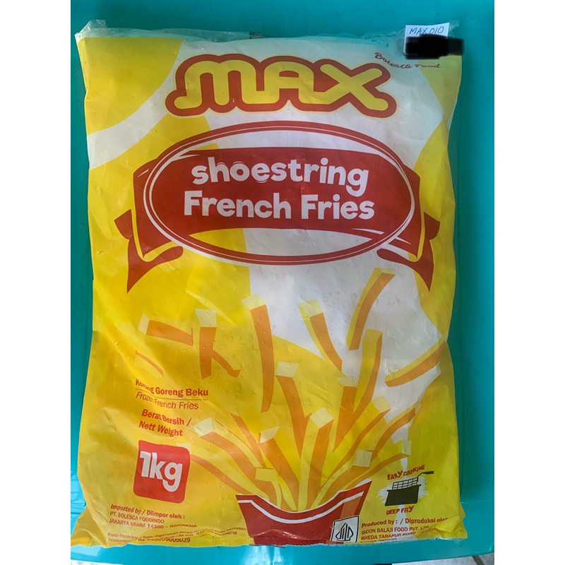 

MAX010 Max Frozen French Fries Shoesring 1000 gr (Frozen Food)